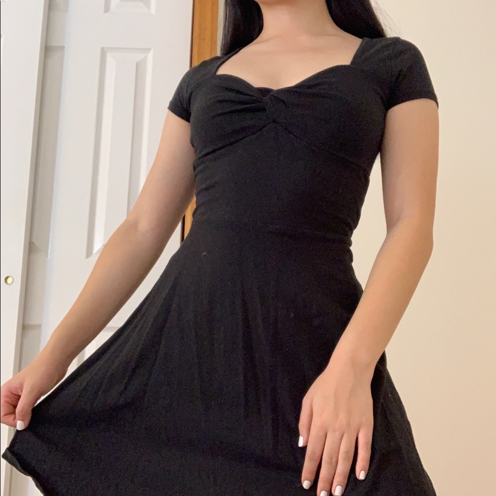 hollister black knot front mini dress